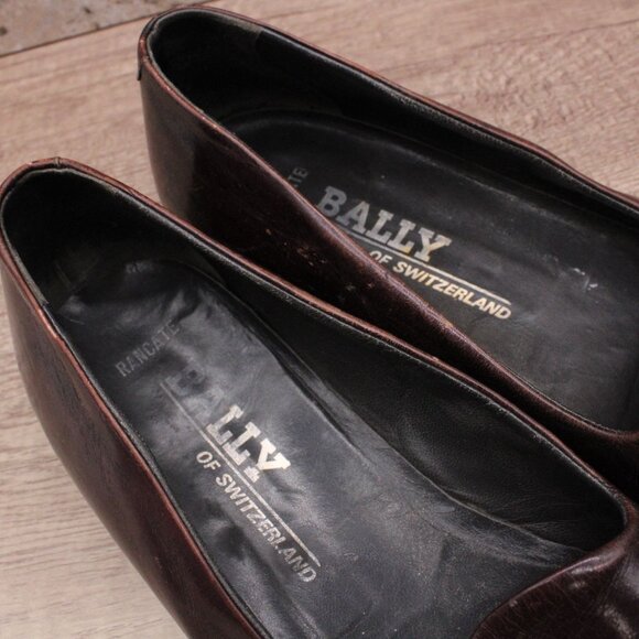 Bally Switzerland Loafers Shoes Mens Size 10.5 Brown Leather Low Top Designer - Picture 4 of 8